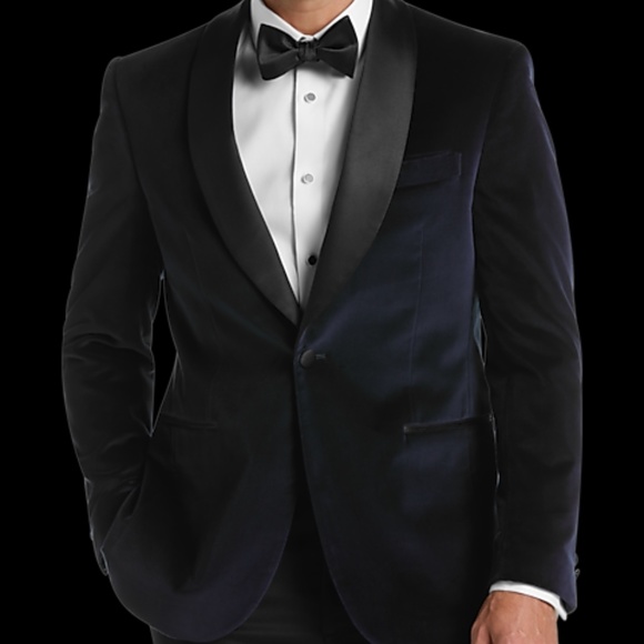 kenneth cole reaction black satin collar jacket
